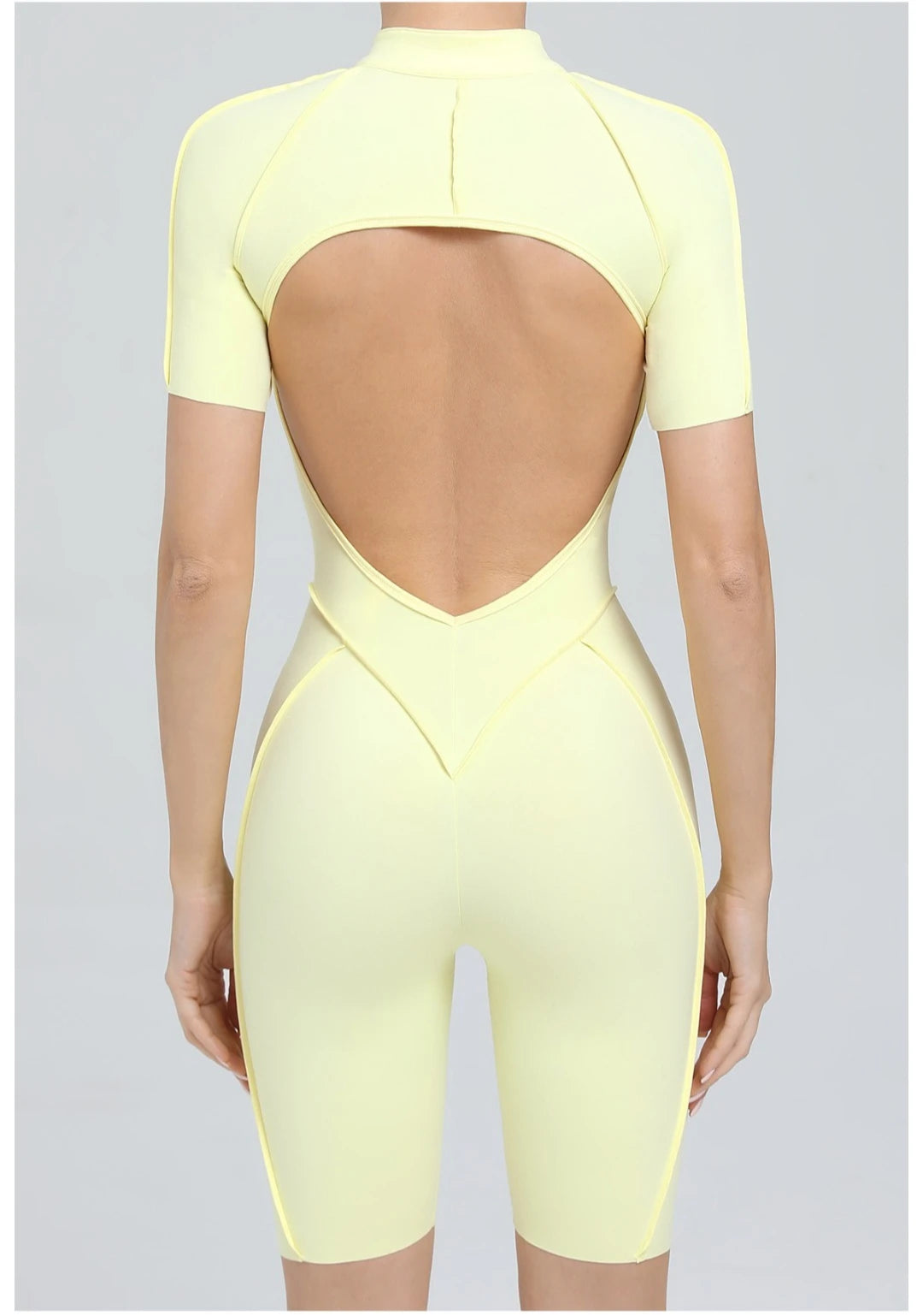 Women's Yoga Jumpsuit Hip Lift Sports Fitness Removable Padding Backless Zipper Leggings One-Piece Running Workout Gym Jumpsuit