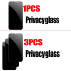 1/3/5 PCS Anti Spy Tempered Glass For iPhone 17 16 15 Pro Max Privacy Screen Protector iPhone 16 Front Film iPhone 15 14 Plus verre trempe iphone 17 16e 14 13 12 11 Privacy Film