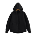 HXAO Women's Hoodie Oversized Zip up Hoodies Women Autumn Winter Long sleeve Outerwears Sweatshirt with zipper Y2k Hoodie Top