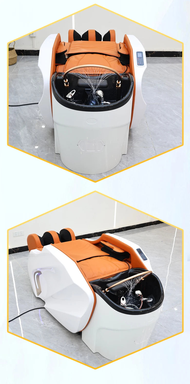 Luxury Electric Massage Head Spa Therapy Hair Salon Washing Shampoo Bed