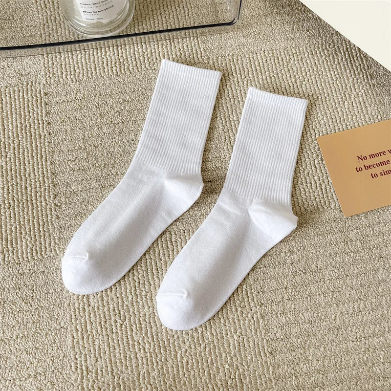 33 Colors Summer Cotton Soft Socks Happy Colorful Women's Mid-tube Stocking Fashion Trend Red Green Ankle Sox Autumn Hosiery
