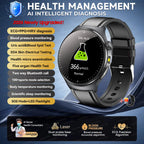 2026New AI-Diagnosis Care Smartwatch ECG+PPG Accurate Uric Acid Blood Pressure Body Fat Five organ Fitness Waterproof Smartwatch