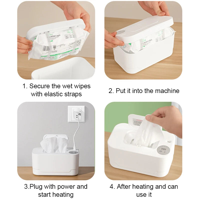Baby Wipes Heater Wet Towel Dispenser Thermostat Warmer Tissue Paper Case Napkin Electric Heating Insulation Storage Box Holder