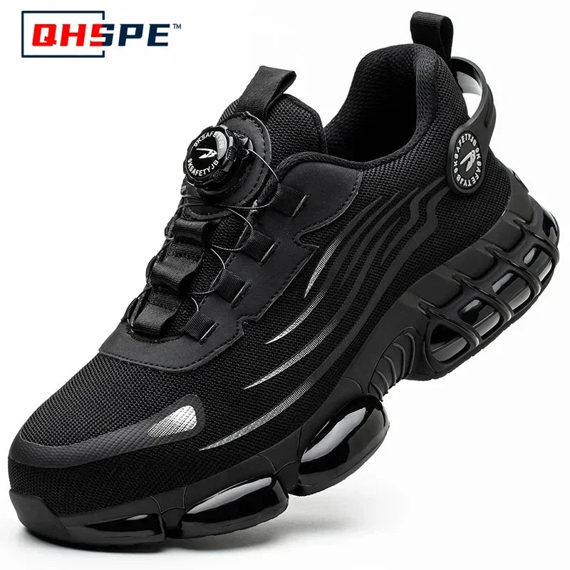 Men's Safety Shoes Protection And Elastic Safety Boots Fashionable Casual Shoes Breathable Odor Protection Men's Work Shoes