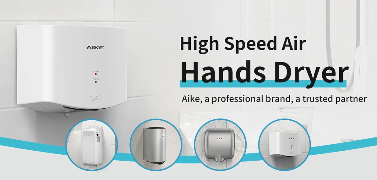 AIKE Automatic Hand Dryer for Bathroom Jet Hand Dryer with HEPA Filtered Vertical Slim Compact High Speed Wall Dryers 1400-1750W