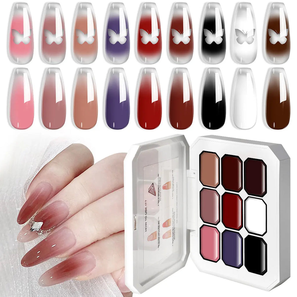 LIMEGIRL Gradient Gel Set Semi Permanent-High Glossy-Gradient-Colorful Nail Gel Polish Kit Soak Off Varnish for Nail Art Design
