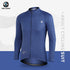 XINTOWN Men's Long Sleeve Cycling Jersey, Spring/Summer Racing Apparel, Export Bicycle Clothing, Solid Color Long Top