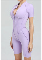 Women's Yoga Jumpsuit Hip Lift Sports Fitness Removable Padding Backless Zipper Leggings One-Piece Running Workout Gym Jumpsuit