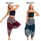 Women's Boho Wide Leg Harem Pants Adult High Waist Yoga Loose Lantern Pants Breathable Beach Trousers Vacation Printed Jagger