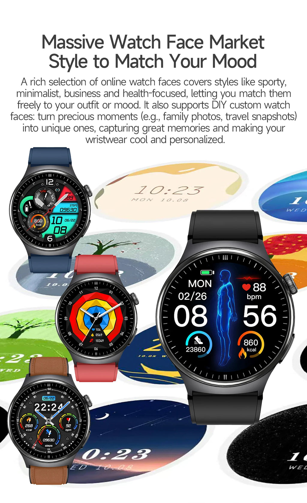 2026 New Micro Physical Examination Health SmartWatch Men ECG Uric Acid Lipids Blood Pressure BT Call Smartwatch For Android IOS