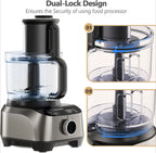 Food Processor, 11-in-1 Multifunctional Kitchen Machine with 2.5L Bowl & 1.5L Blender