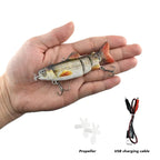 Automatic Swimbait Electric Robotic Fishing Lure 4-Segement Auto Multi Jointed Bait USB Rechargeable Wobbler Pesca Accessories
