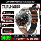 2026 New TANK Ultra 1400mAh Battery Military Smart Watch 10ATM Waterproof Heart Rate Tactical LED Flashlight Men Sports Bracelet