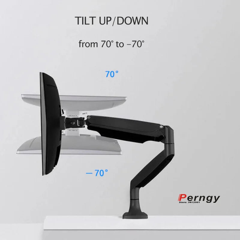 D-MOUNT D80 metal alumin 2-10KG 13"-32" monitor desktop stand mount gas spring arm full motion rotate clamp 0-60mm grommet