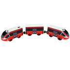 Wooden Locomotive Magnetic Electric Car Train Toys Fit Biro Wooden Diecast Slot Train Track Railway Educational Toys For Kids