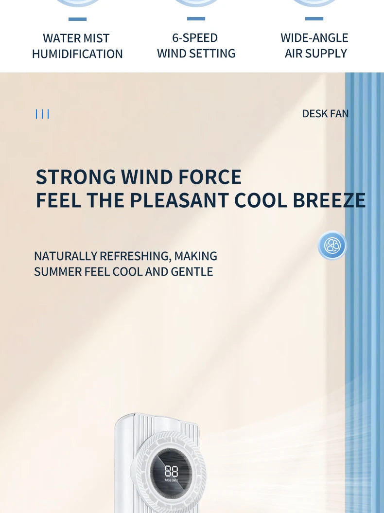 USB mini air cooler: nano spray humidification, water cooling, fast cooling, multi-speed timing, portable for office Air cooler