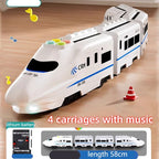 Kids DIY Simulation High Speed Railway Train Toy Car Electric Sound Light Model Train Educational Toys for Boys Girls Gift