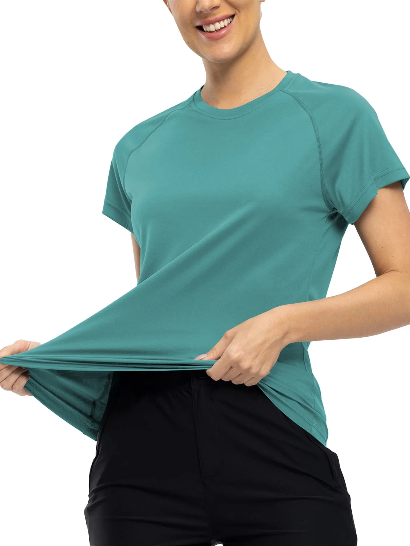 Women’s  Quick Dry Short Sleeve Resilience Gym Sports Moisture Wicking Round Neck T-Shirt Training Exercise Gym Sport Shirt Main image