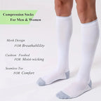 1/4 Pair Compression Socks Men Women 20-30mmhg - Circulation Support Socks Suitable Care Travel - Soft Breathable Sports Socks
