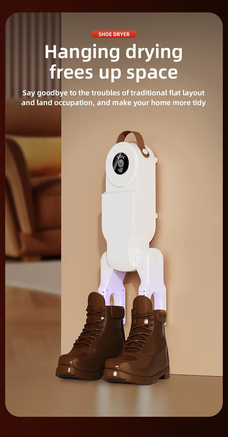 New 150W High Power Foldable Electric Shoe Dryer with Intelligent Timer Fast Drying Socks Glove Boot Heater Household Shoe Dryer