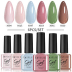 LILYCUTE 6PCS Gel Nail Polish Set Summer Neon Nail Gel Kits For DIY Nail Vernis Semi Permanent UV Lamp Gellak Nail Varnish Set