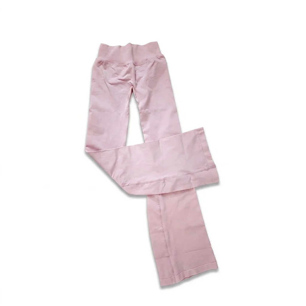 Flares Legggings Seamless Mid To Low Waistband Glute Contouring Wide Leg Pants Scrunch Booty Fitness Yoga Gym Flared Leggings