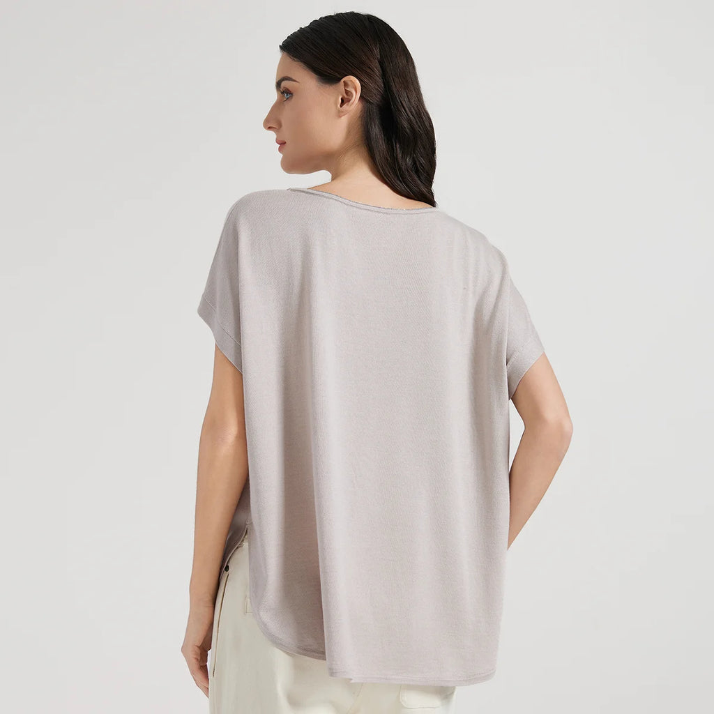 BC1095 Luxury Women's Clothing Silk Woolen Ladies Clothes loose Merino Wool Vest Sweaters For Woman