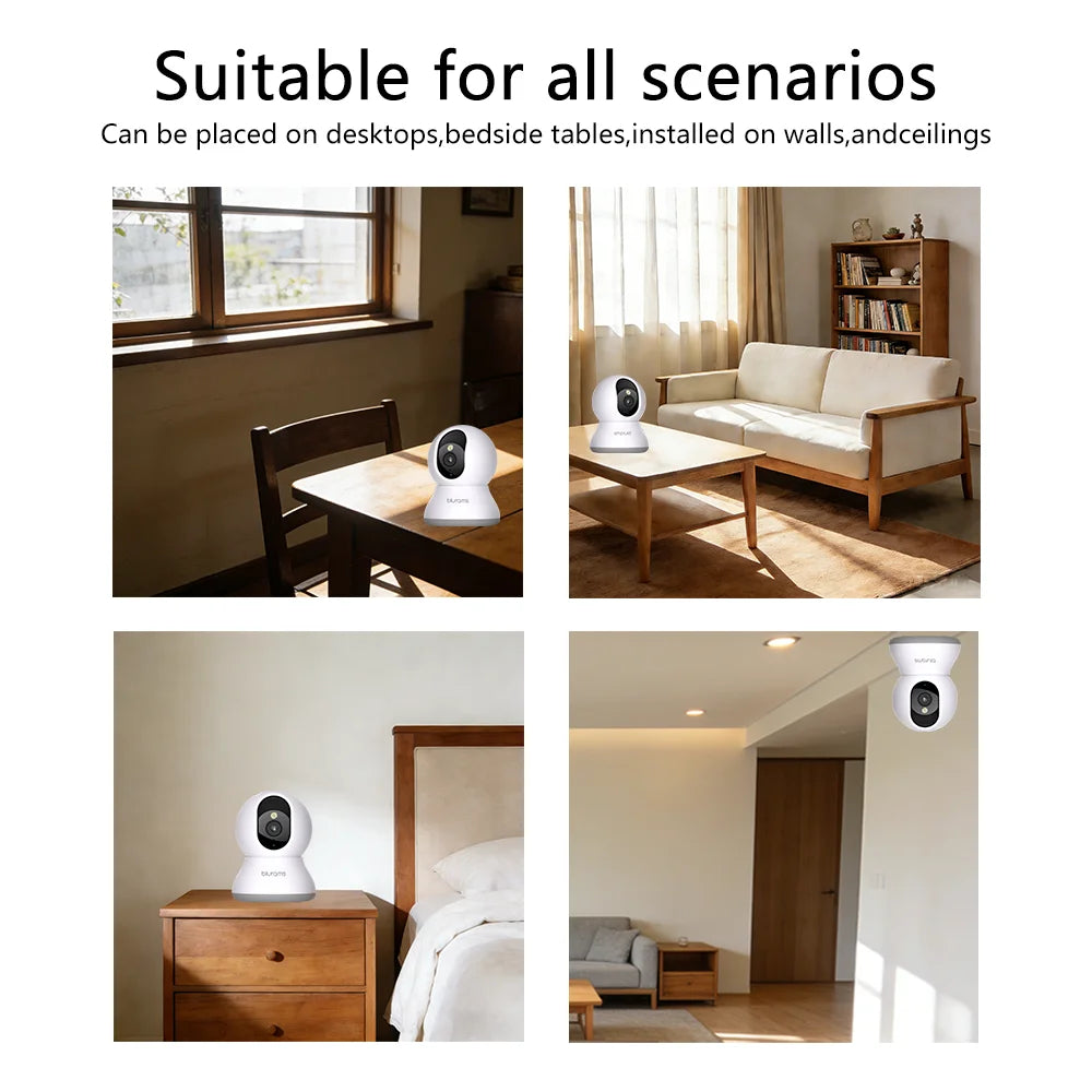 2.4＆5G WiFi Indoor Camera, 2K, 360° PTZ Pet Dog IP CCTV Camera with Phone App, 2-Way Talk, Night Vision, for Home Securi
