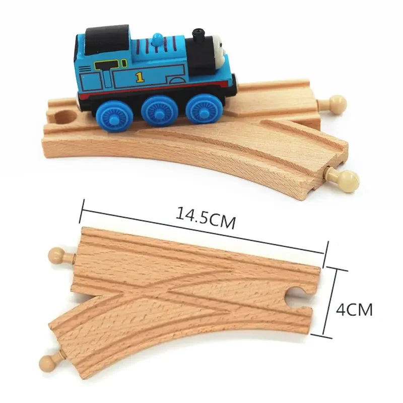 Wooden Train Track Assembly Toys For All Thomas Trains Car Bridge Piers Traffic Light Beech Wooden Railway Kid Creative Toy