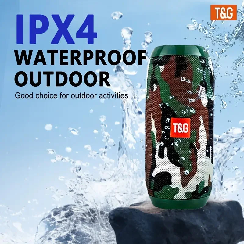 TG117 Portable Outdoor Wireless Bass Speaker With Charging Cable And Aux Cable - FM TF USB Plug-in Card Compatible