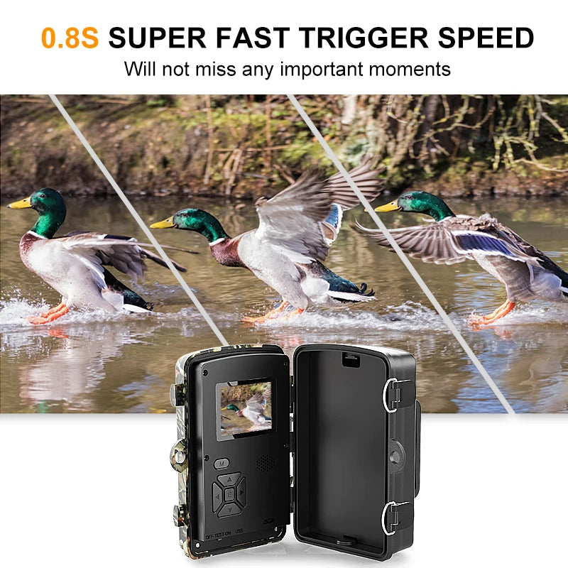16MP 1080P Wildlife Hunting Trail and Game Camera Motion Activated Security Camera IP66 Waterproof Outdoor Infrared Night Vision