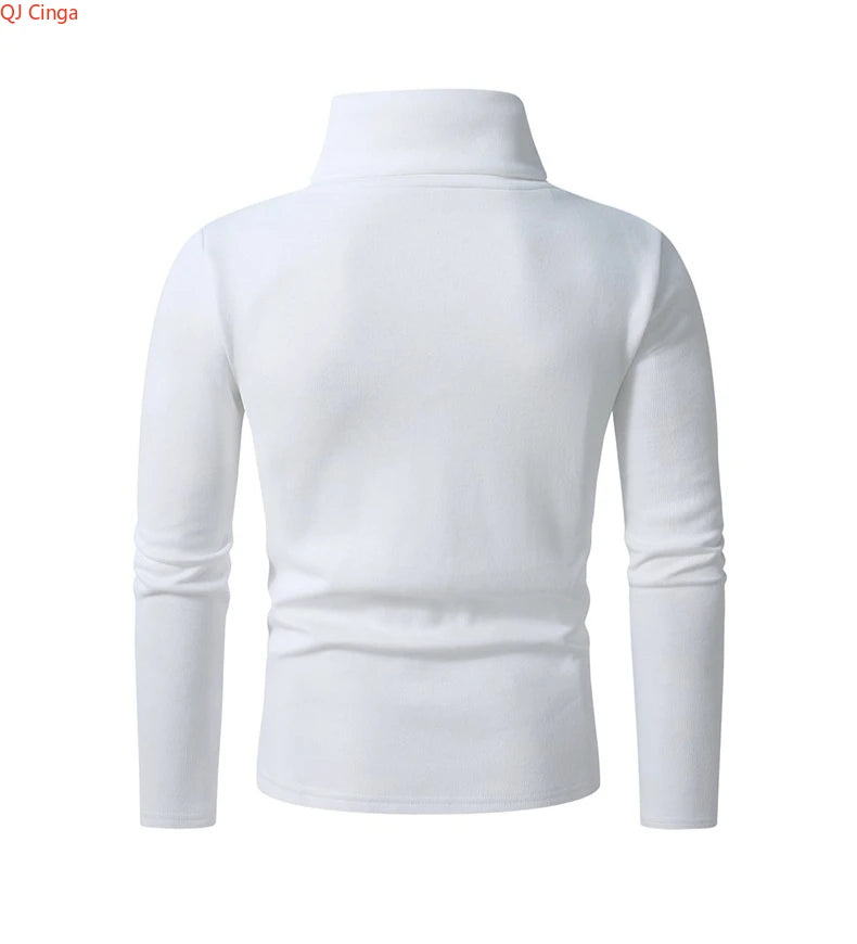 2026 New Men's White Turtleneck Sweater, British-style Black Pullover, Asian Sizes M-4XL. Gray Sweaters Secondary image