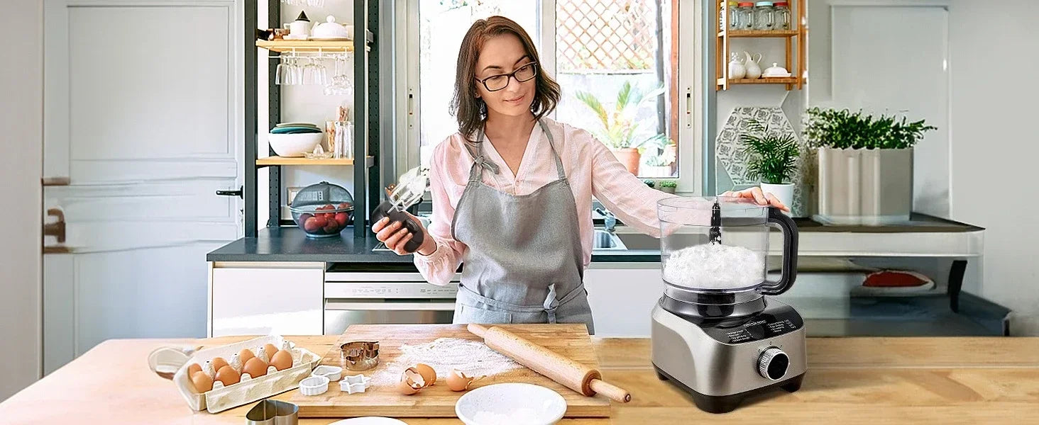 Food Processor, 11-in-1 Multifunctional Kitchen Machine with 2.5L Bowl & 1.5L Blender