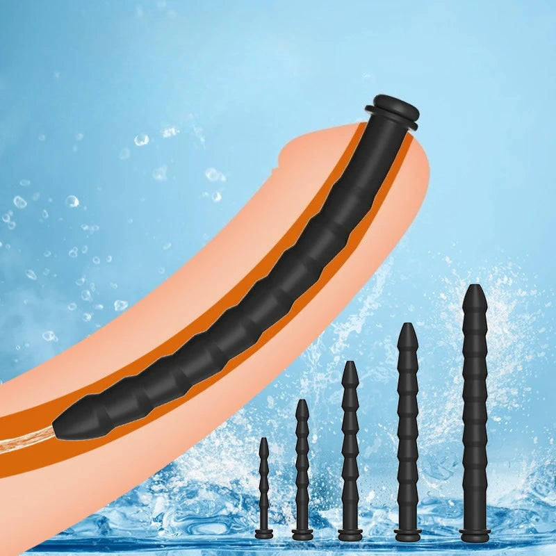 5 Sizes Curved Urethral Sound Penis Insert Stimulation Dilator Chastity Catheter Hollow Penis Plug With Stopper Sex Toys For Men Secondary image