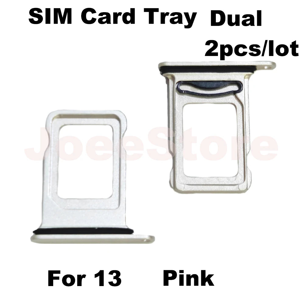 2pcs SIM Card Tray Slot For iphone 12 13 Dual Sim Card Adapter Chip Drawer Holder Replacement Parts