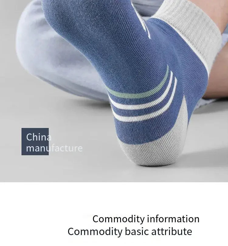 Men's 100% Cotton Casual Socks for Spring and Summer, Men's Antibacterial & Deodorant Business Socks, High-Quality Sports Socks