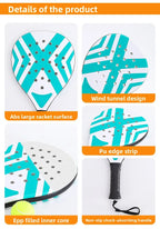 Padel Tennis Rackets beach tennis racketCarbon Fiber Lightweight Tennis Rackets Outdoor Sports Mens and Womens Glowing Racket