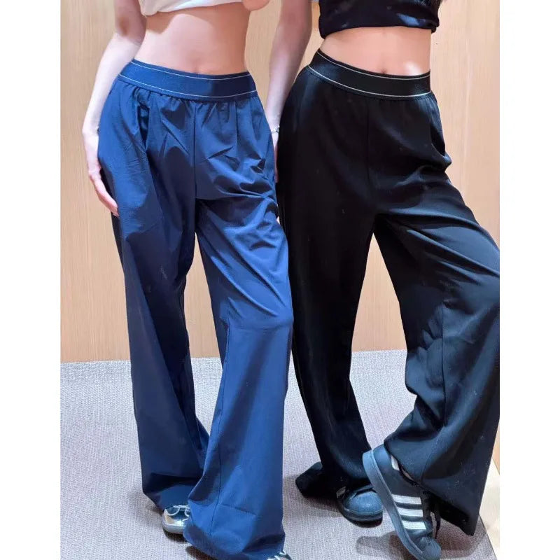 UNITIM Spring Women Straight Sports Pants Solid Loose Casual Yoga Pants for Female Lady Elastic Wiast Lady Quick-dry Sweatpants Main image