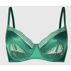 Sexy French Satin Lace Lingerie Set for Large Bust Ladies, Sheer Slim Chest, Summer Ultra-thin Small-cup Support Bra Set, S-XL