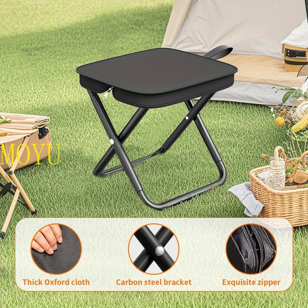 Portable Folding Fishing Chairs Lightweight Iron Alloy Frame Foldable Outdoor Camping Picnic Bench Handbag Compact Durable Stool