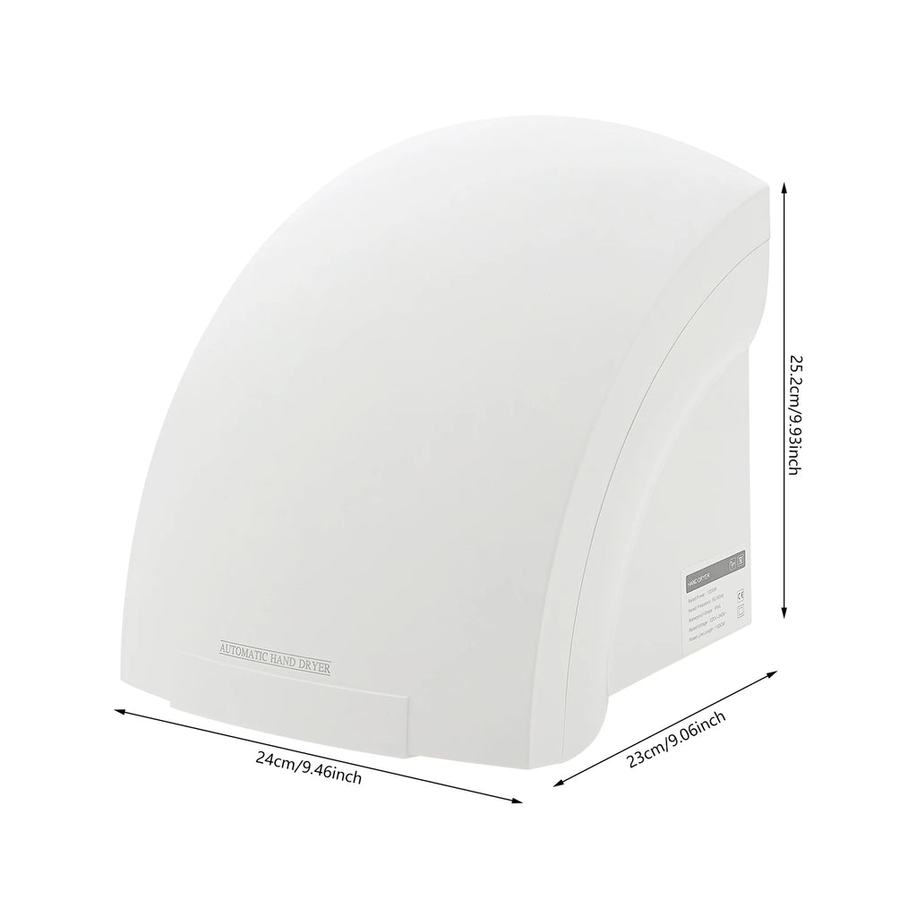 1200W Automatic Hand Dryer Wall Mounted Touchless Hand Dryer 40-65℃ Adjustable Bathroom Dryer for Home Restroom Office Hotel