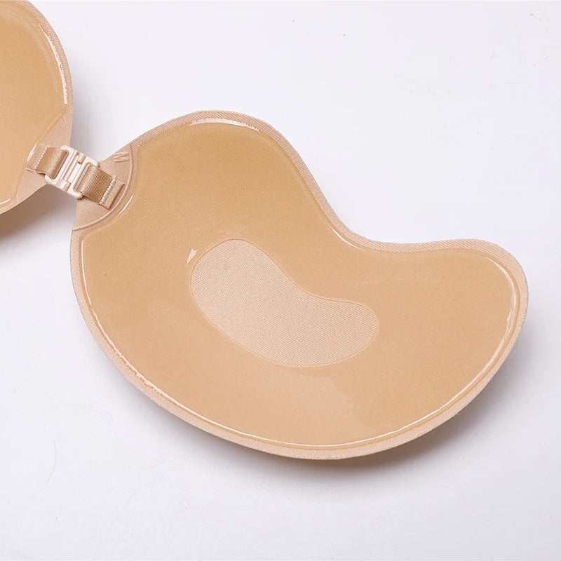 Invisible Push Up Bra Backless Strapless Bra Seamless Front Closure Underwear Self-Adhesive Bralette Women's Sticky Lingerie