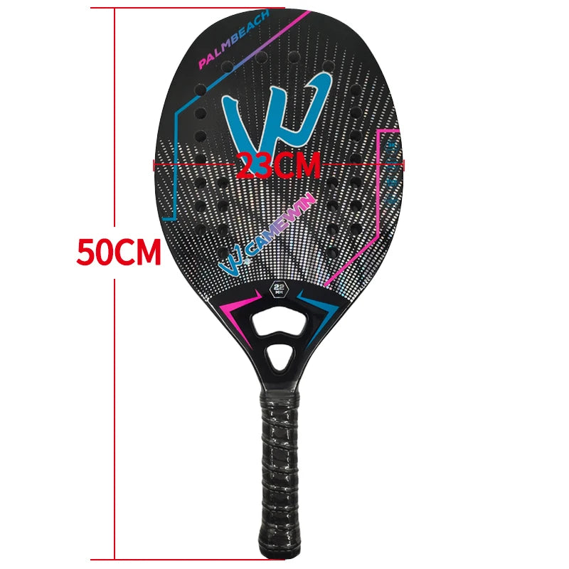 3K Camewin Beach Tennis Racket Full Carbon Fiber Rough Surface Outdoor Sports Racket For Men Women Adult Tennis Racket The New