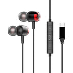 EARDECO TypeC/3.5mm Wired Headphones with Mic Volume Control Music Headset with Bass Phone Earphones for Samsung Huawei Xiaomi