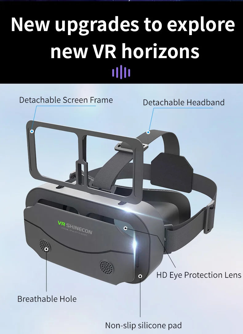 VR Glasses 3D Virtual Reality Headset Devices Helmet Lenses Goggles Smart For Smartphones Phone Cell Mobile Game Viar Viewer Set