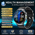 2026 New Accurate Body Health analysis Smart Watch Men ECG Blood lipids Uric acid Blood Pressure Body Fat Voice Call Smartwatch