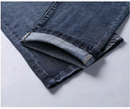Wthinlee New Business Men's Jeans Casual Straight Stretch Fashion Classic Blue Black Work Pant Denim Trousers Male  Clothing