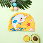 Kids Swim Cap Cartoon Pattern High Elastic Ear Protection Breathable for Pool Swimming Boys Girls Comfort Fit