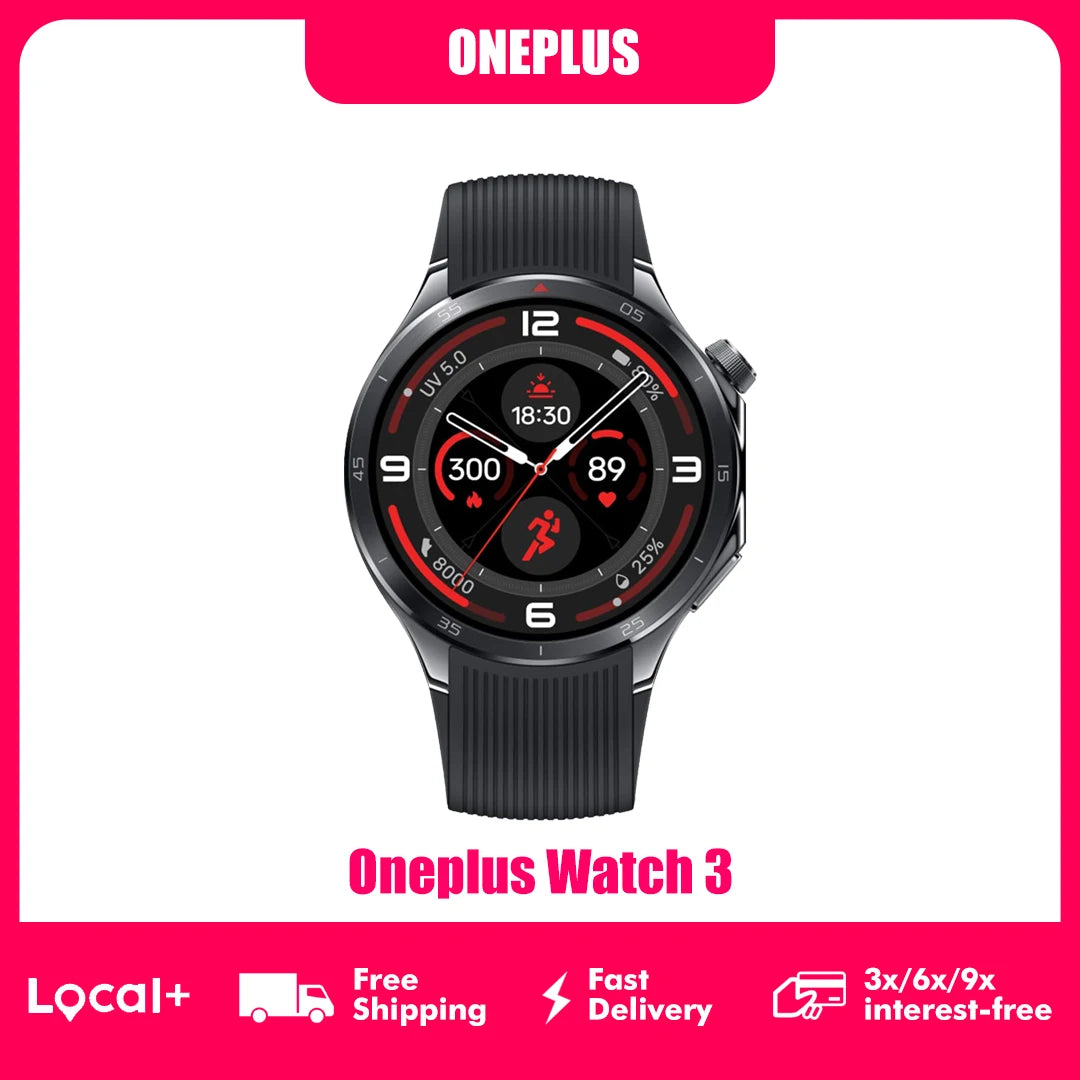 OnePlus Watch 3 46mm OPWWE251 Smartwatch 1.5" LTPO display Fast Charge 120 Hour Duration 100 Sports Modes Dual Frequency GPS