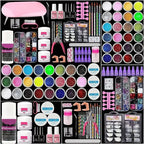 58pcs/Set Fashion Nail Sets Art Tools A Full Set Professional Nail 42-color Crystal Powder Press on Nail Polish Glue Tools Kits